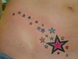 csillag tetoválás (fotó, érték, vázlatok), tattoofotos