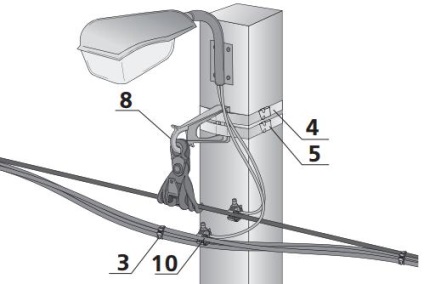 Szerelése utcai lámpa egy lámpaoszlop, támogatás - Kábelezés - cikkek - Elektromos