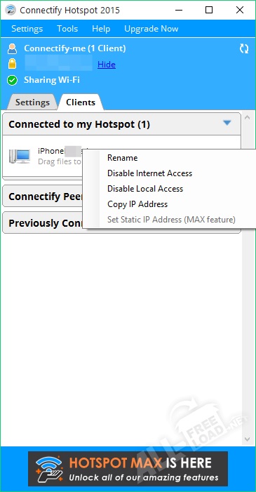 Connectify Free Download - program forgalmazása wi-fi egy notebook, amelyben