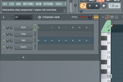 Az FL Studio 12 létrehozásával step sequencer és zongorára tekercs együtt dolgozni