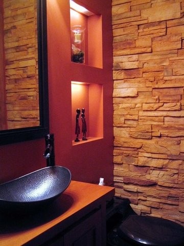 Kő a fürdőszobában - 44 fotó hangulatos belső ötletek