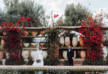 Eredeti keleti esküvői Alaa és Issam Marrakech - élénk színek és egyedi dekorációval