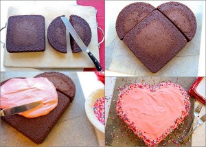 Cake recept formájában szívek (a recept) Sütemény recept formájában szív