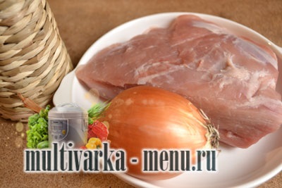 Sertés multivarka sült hagymával (sertés multivarka fotókkal) Sertés sült hagymával multivarka