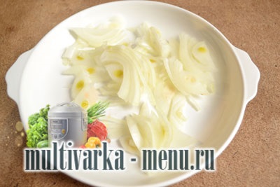 Sertés multivarka sült hagyma (sertés multivarka) Sertés sült hagymával multivarka
