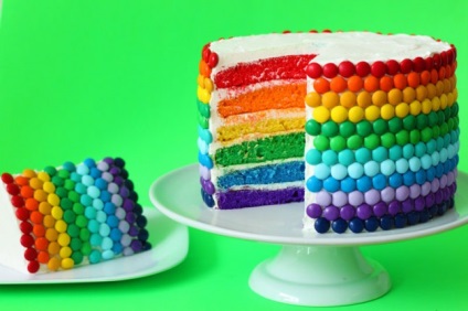 10 Ötletek színes sütemények és édességek receptek fotókkal, a színek a nap