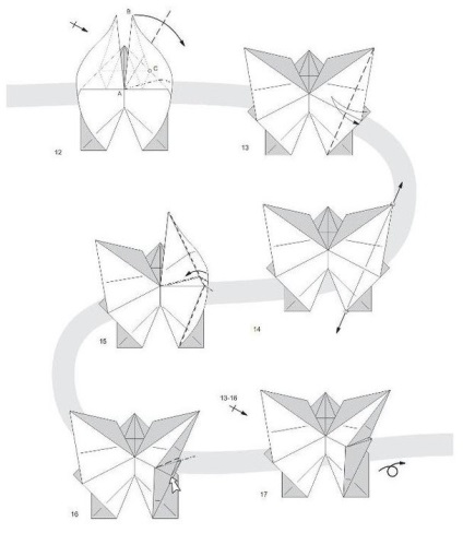 Butterfly Origami modellek az összeállítás diagramban a modulok pénz és ruhával videó