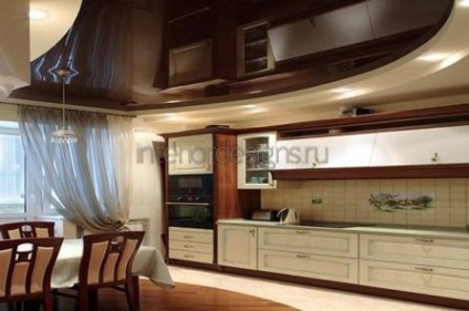Kitchen Design - Fotógaléria projektek többszintű mennyezet (tervezés) Kitchen Design - Fotógaléria projektek többszintű mennyezet