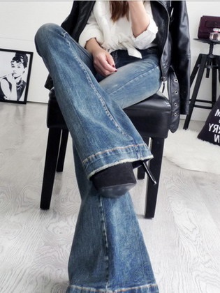 Kiszélesedő Jeans 2017 divatirányzatok és fotók női farmernadrág lobbant elegáns kép