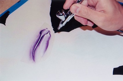 Ideális festékszóró technológia - találmány szerinti alkalmazása a technológia festékszóró (festékszóró) Ideális airbrush technológiával - találmány alkalmazási technológia festékszóró