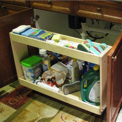 Ötletek a szekrény a mosogató alatt a konyhában - a ötletek a konyhában