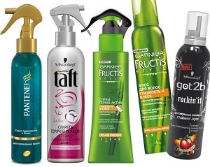 Előnyös termikus védelem a hajspray, olaj, folyadék-fényes, lotion, kétfázisú termék; hogyan válassza ki és