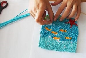 Tenger és a tengeri élet a szakterületen a részletes Kvilling mikron (Quilling) Tenger és a tengeri élet a szakterületen részletes mikron Kvilling