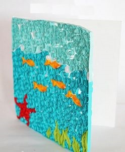 Tenger és a tengeri élet a szakterületen a részletes Kvilling mikron (Quilling) Tenger és a tengeri élet a szakterületen részletes mikron Kvilling