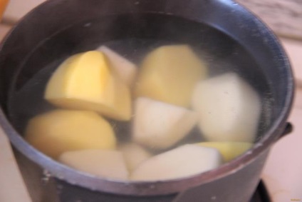 Főtt burgonya hagymával recept fényképpel (hagyma) Főtt burgonya hagymával recept egy fotó