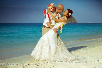 Dress egy esküvő a szigeteken, esküvői ruhák Thaiföldön