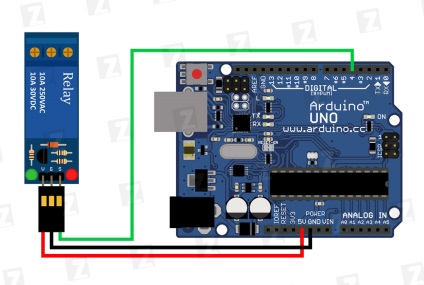 Relé modul kapcsolat Arduino