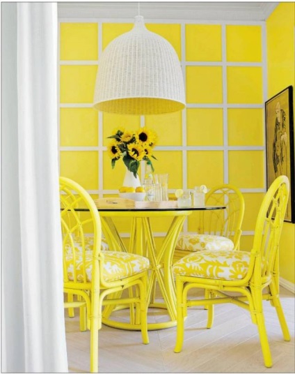 A sárga szín a belső (40 fotó) - kombinációja sárga