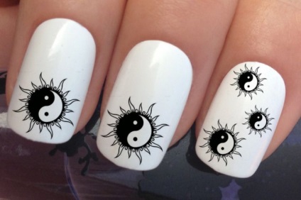 13 Fotók köröm design egy képet yin yang (tervezés) 13 Fotók köröm design egy képet yin yang