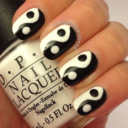 13 Fotók köröm design egy képet yin yang (tervezés) 13 Fotók köröm design egy képet yin yang