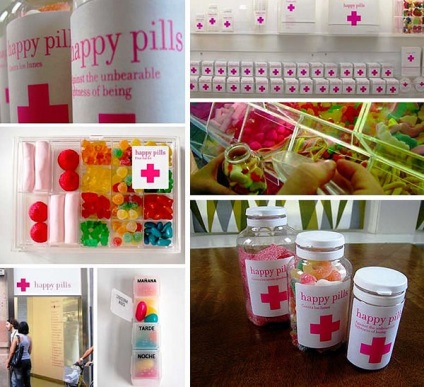 Pharmacy boldog pirulát, vagy kreatív bolt édességek