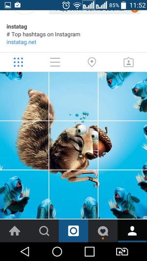 Így Instagram banner mód és terhelési kép része (Instagram) Tesszük Instagram banner mód, és betölti a része a kép