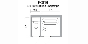 Design projekt a két hálószobás apartman