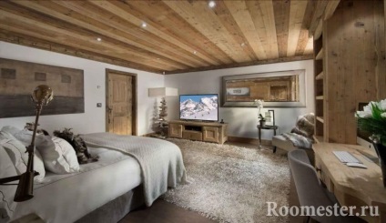 Hálószoba design egy faház - a döntést a 25 fotó