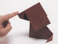 Mozgó origami kutya csóválja a fejét (Fold modell fele) Mozgó origami kutya fejét rázza