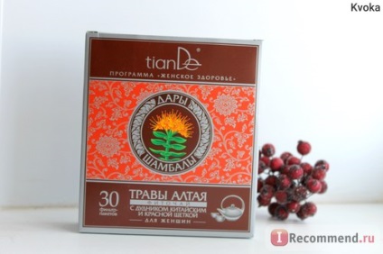 Növényi tea TianDe fű altaji kínai angyalgyökér és piros ecsettel (nők) - «❃❃❃ jó (Tiande) Növényi Tiande fű Altai az a kínai angyalgyökér és piros ecsettel (nők) - «❃❃❃ jó