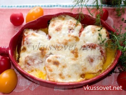 Rózsaszín lazac paradicsommal és sajttal recept lépésről lépésre képek (Pink lazac paradicsom sajt) Lazac paradicsommal és sajttal recept lépésről lépésre fotók