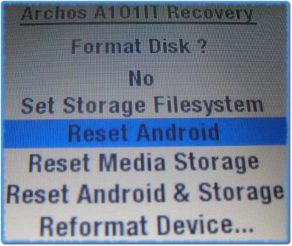 Igorka archos 101 it - helyreállítani az Android a tablet