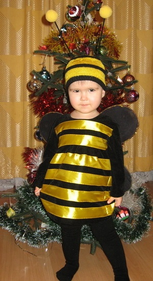 Hogyan készítsünk egy újévi jelmez Bee a gyermek kezét