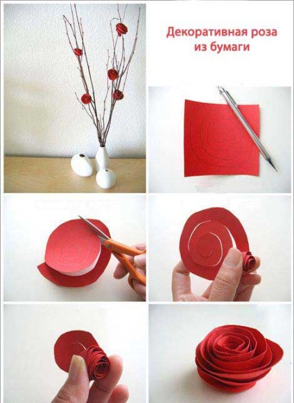 Hogyan készítsünk egy rózsa papírból mesterkurzus