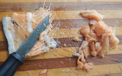 Hogyan pácolást gerincén piros hal folyékony füst - egy finom receptet, gerincek sózott lazac, fotókkal