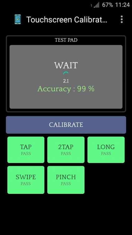 Kalibrációs képernyő (érintőképernyő, érzékelő) android, androidlime