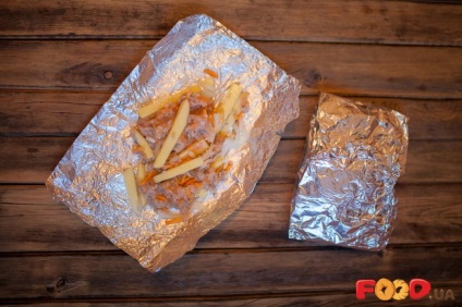 Burgonya darált húst egy fólia - főzés receptek (recept) Burgonya darált húst egy fólia - főzés receptek