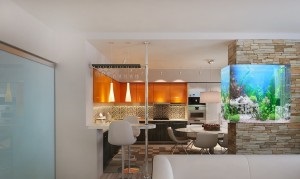 Gyönyörű nappali belső - design a lakás fotókkal