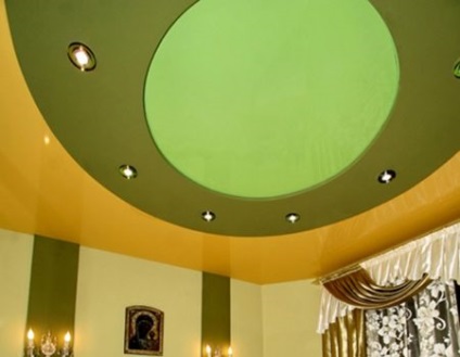 Kerek álmennyezet, design lehetőségeket (opciók) Kerek álmennyezet, design megoldások