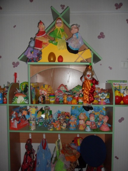 Puppet sarok az óvodában - a kedvenc óvodás csoport (kert) Puppet sarok az óvodában - a kedvenc óvodai csoport