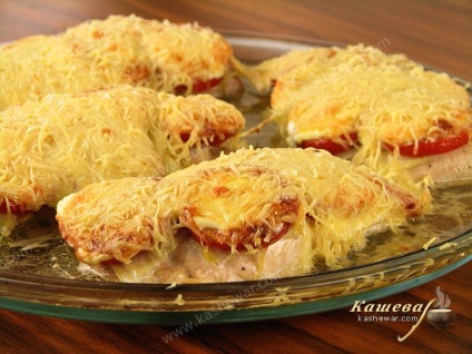 Csirkemell sült paradicsommal és sajttal recept lépésről lépésre fotók, szakács