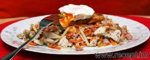 Csirke zöldséggel recept 1 (buggyantott tojás) Csirke és zöldség, 1 recept