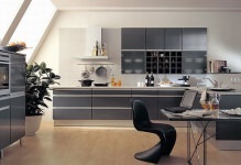 Konyha stílusában high-tech fotó belsőépítészeti design, modern szögletes és kis (stílus) Konyha stílusában high-tech fotó belsőépítészeti design, modern szögletes és kis