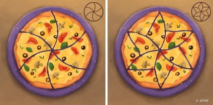 A matematikusok rájöttek, hogyan lehet csökkenteni a pizza, hogy mindegyik kapott egy darabot a tökéletes (matematika) A matematikusok rájöttek, hogyan lehet csökkenteni a pizza, hogy minden van egy darab tökéletes