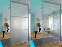 Az ablakok és a falak egy változó átláthatóság technika, és példákat a használatát az intelligens üveg