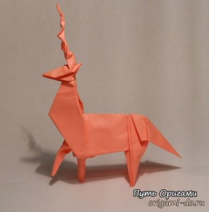 Origami egyszarvú - részletes összeszerelési rajz - oly módon, origami