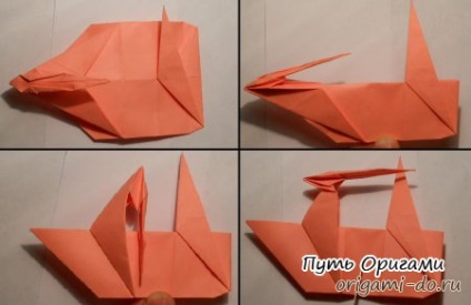 Origami egyszarvú - részletes összeszerelési rajz - oly módon, origami