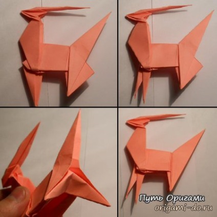 Origami egyszarvú - részletes összeszerelési rajz - oly módon, origami