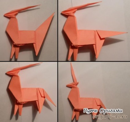 Origami egyszarvú - részletes összeszerelési rajz - oly módon, origami