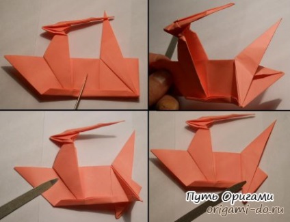 Origami egyszarvú - részletes összeszerelési rajz - oly módon, origami